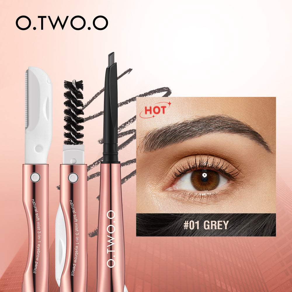 O.TWO.O 3-in-1 Eyebrow Pen – Pencil, Brush & Scraper for Perfect Brows | UAE