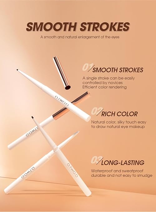 O.TWO.O Delicate Waterproof Eyeliner (White) – Precision, Long-Lasting Formula | UAE