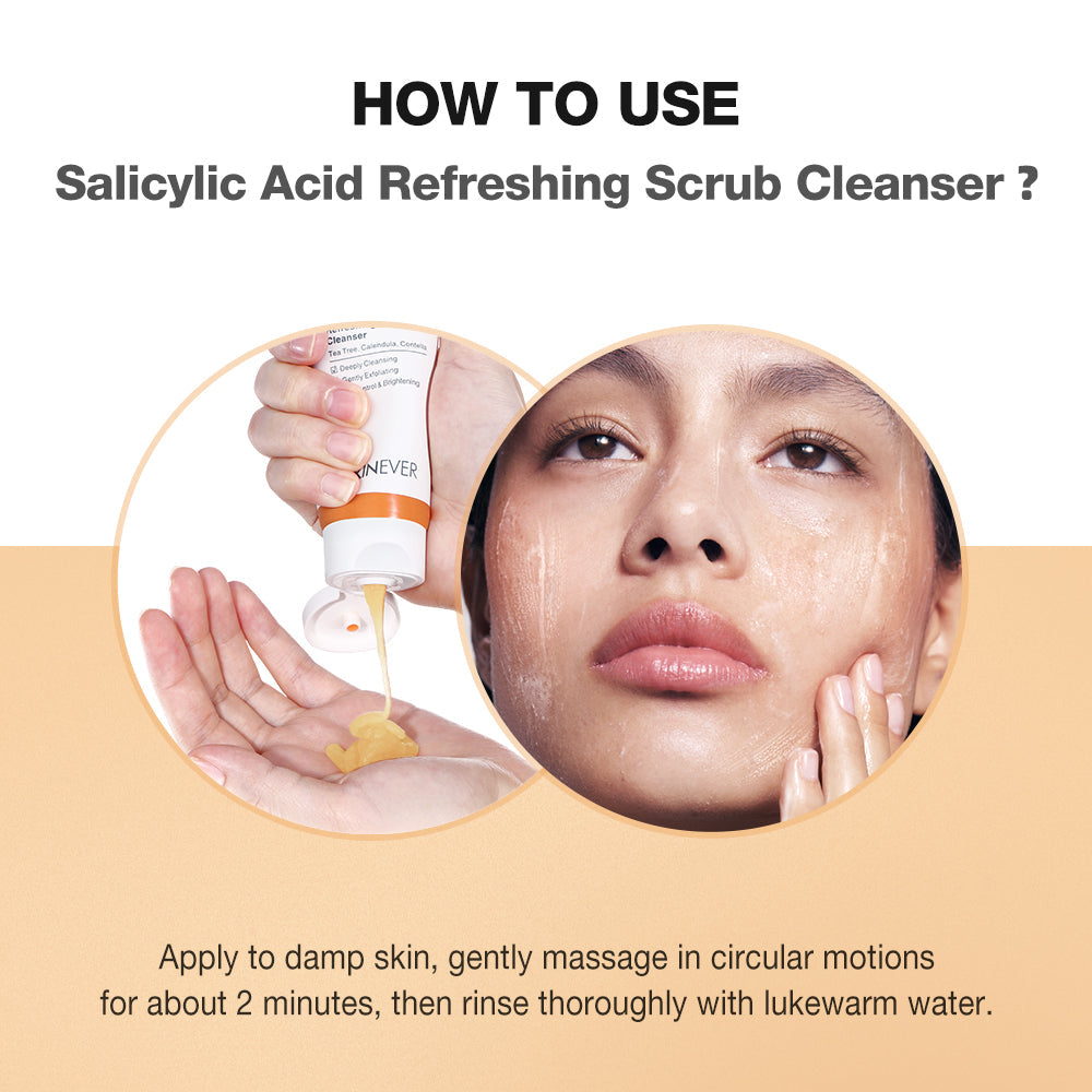 SKINEVER Salicylic Acid Scrub Cleanser – Gentle Exfoliation & Pore Care | UAE