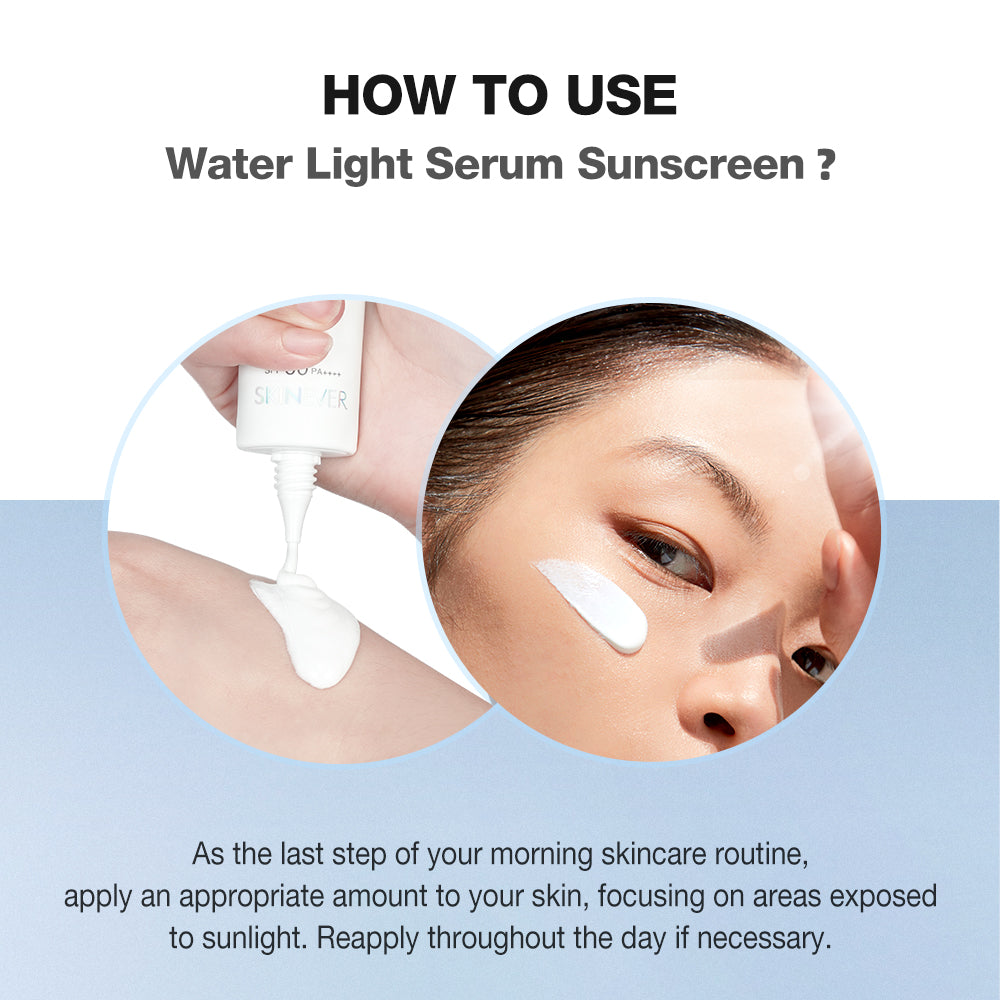 SKINEVER Water Light Serum Sunscreen SPF50 – Lightweight UV Protection with Hydration | UAE