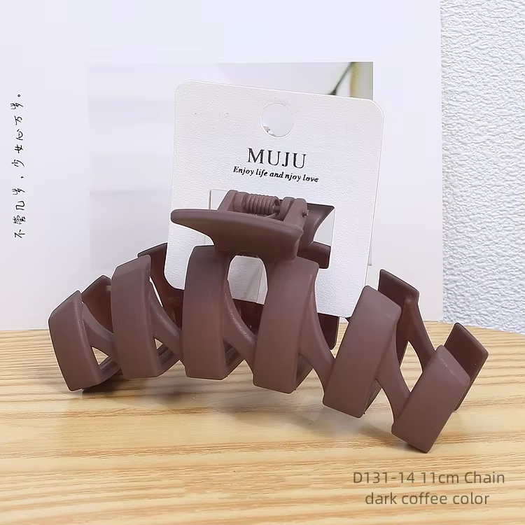MUJU Matte Textured Hair Claw – Brown Non-Slip Strong Hold Hair Clip for Thick & Fine Hair | UAE