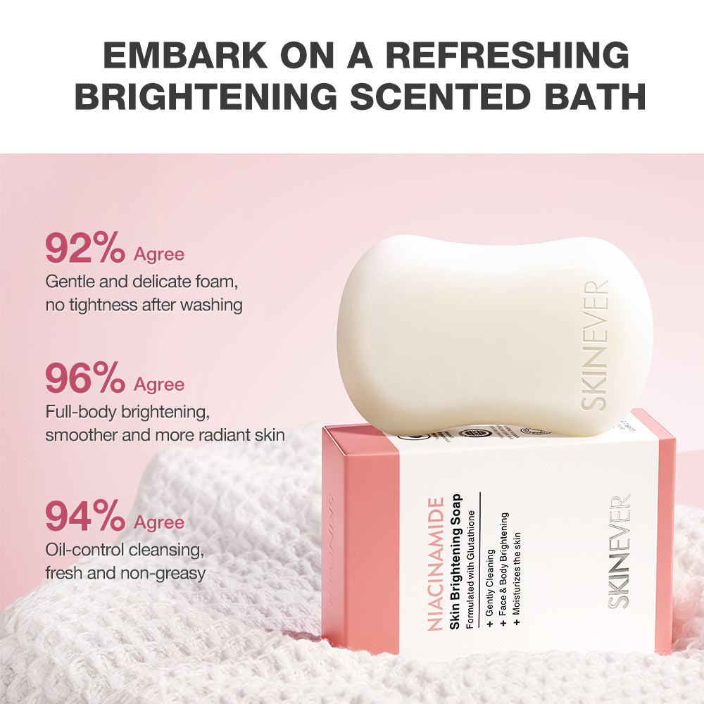 SKINEVER Niacinamide Skin Brightening Cleansing Soap – Dark Spot & Acne Control Whitening Soap | UAE