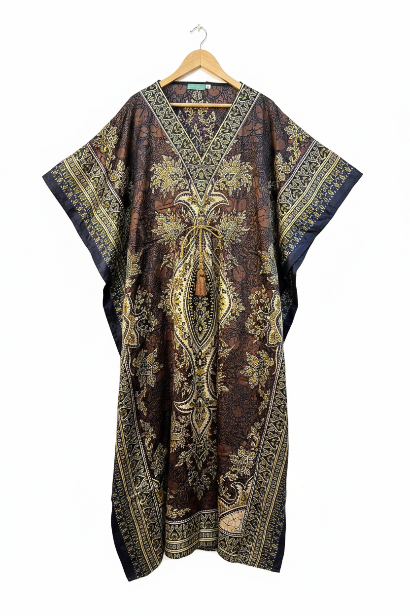 Premium Black Kimono Long Dress | Elegant Women's Maxi Dress UAE