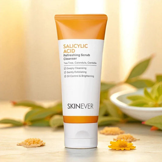 SKINEVER Salicylic Acid Scrub Cleanser – Gentle Exfoliation & Pore Care | UAE