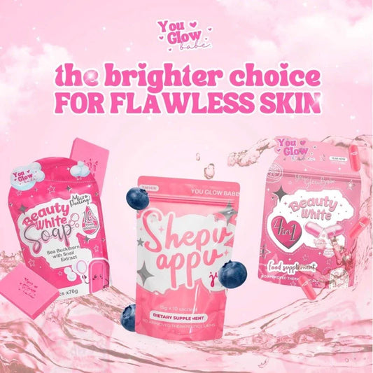 You Glow Babe Full Whitening Bundle – Sheppu Cream + Soap + Capsules | Complete Skin Glow Set | UAE