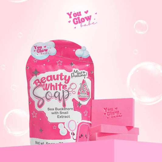 You Glow Babe Beauty White Soap – 10x Intense Whitening & Micropeeling Bar | Deep Clean & Brighten | UAE